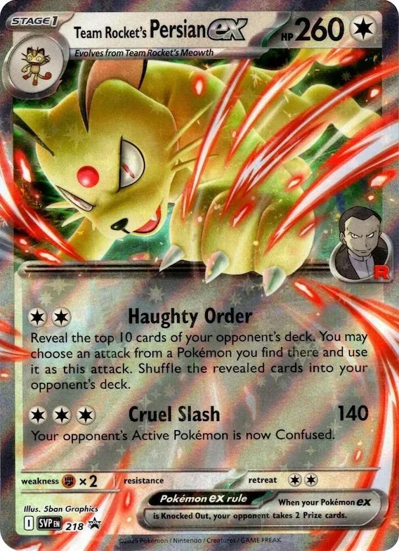 Team Rocket's Persian ex - 218 #218 – Scarlet & Violet Promo Cards