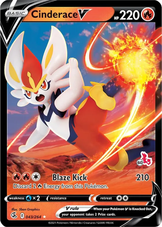 Cinderace V (#60 Cinderace Stamped) #43 – Battle Academy 2022