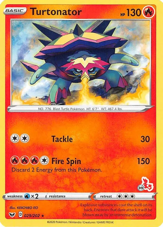 Turtonator (#39 Cinderace Stamped) #29 – Battle Academy 2022