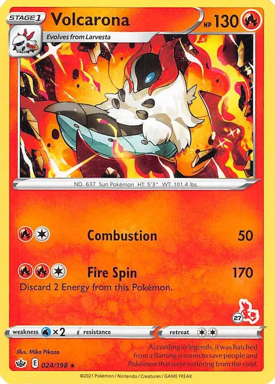 Volcarona (#27 Cinderace Stamped) #24 – Battle Academy 2022