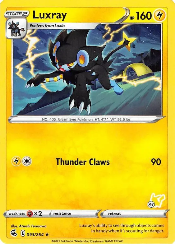 Luxray - 096/264 (#47 Pikachu Stamped) #93 – Battle Academy 2022