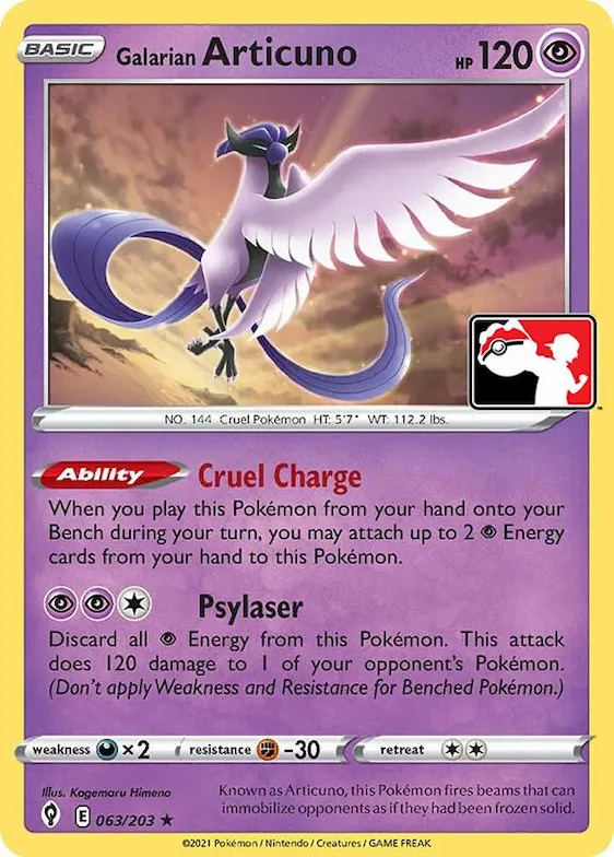 Galarian Articuno #63 – Prize Pack Series Cards
