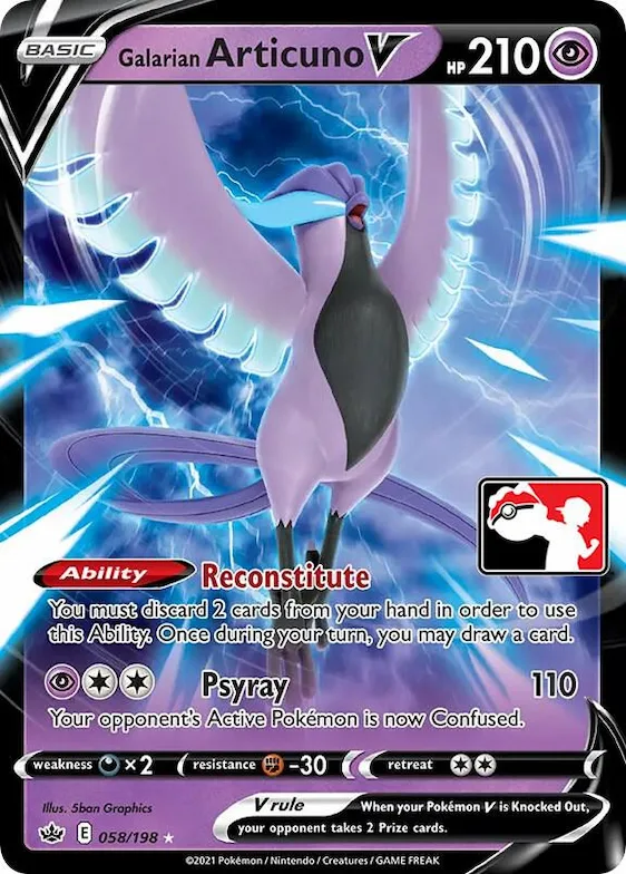 Galarian Articuno V #58 – Prize Pack Series Cards
