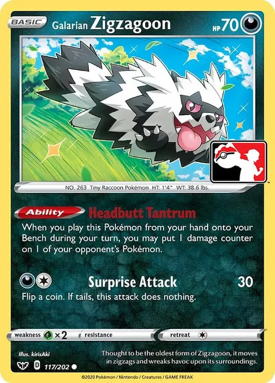 Galarian Zigzagoon #117 – Prize Pack Series Cards