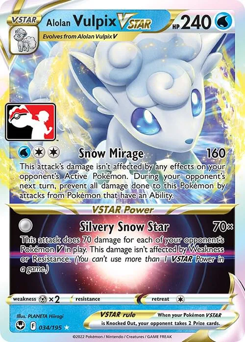 Alolan Vulpix VSTAR #34 – Prize Pack Series Cards