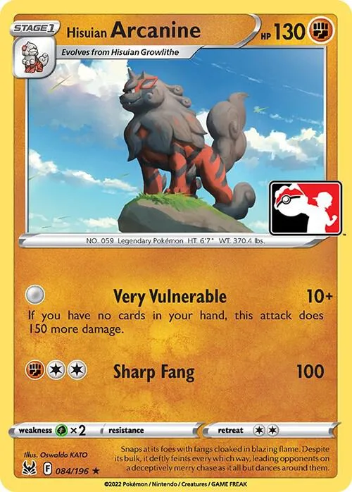 Hisuian Arcanine #84 – Prize Pack Series Cards