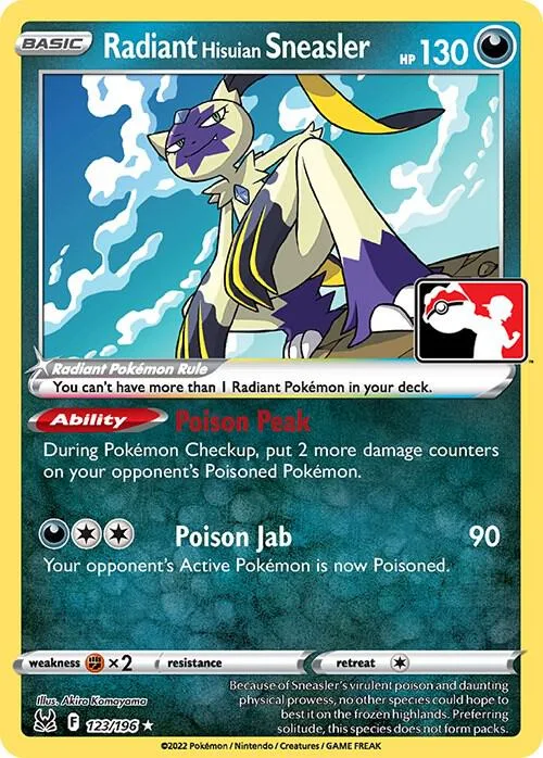 Radiant Hisuian Sneasler #123 – Prize Pack Series Cards