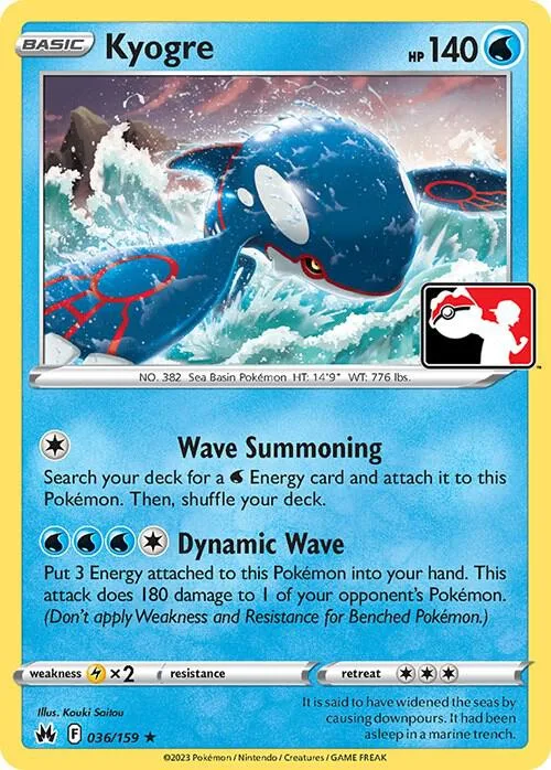 Kyogre #36 – Prize Pack Series Cards