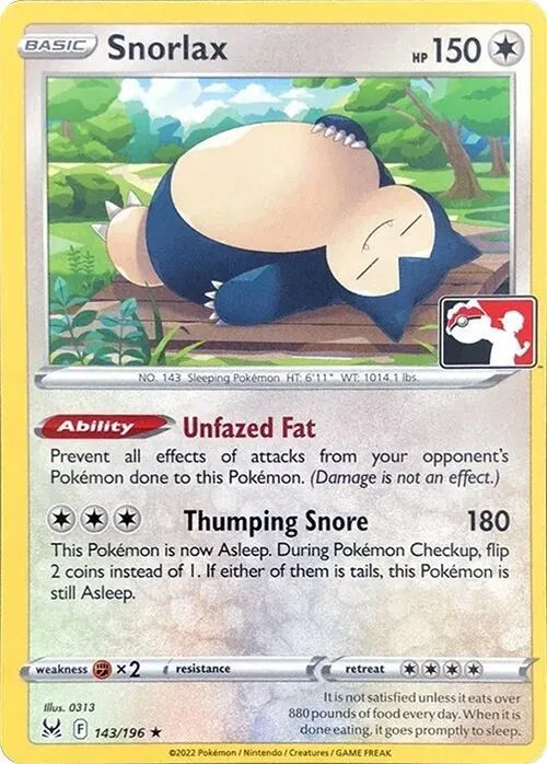 Snorlax #143 – Prize Pack Series Cards