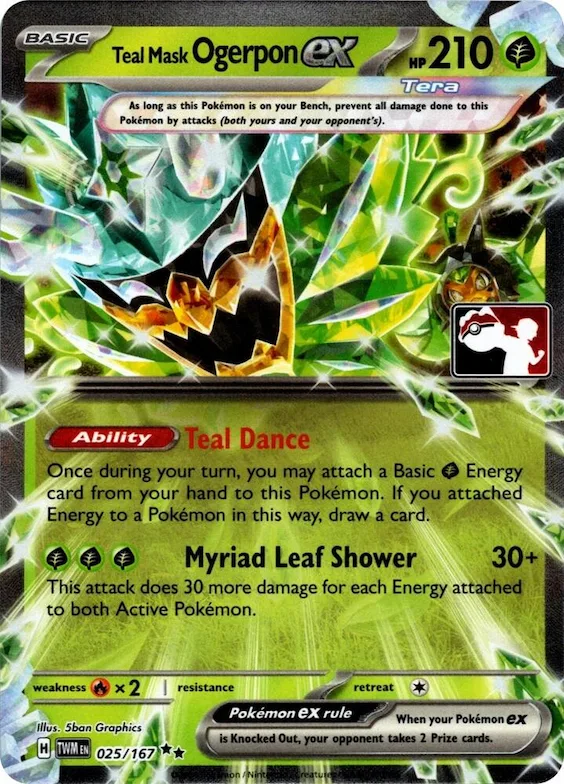 Teal Mask Ogerpon ex (Prize Pack Series 7) #25 – Prize Pack Series Cards