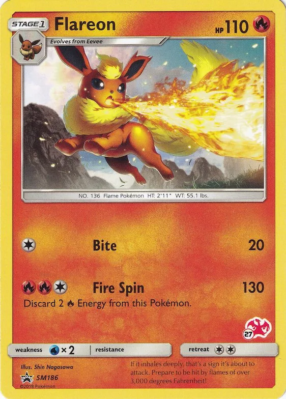 Flareon - SM186 (#27 Charizard Stamped) #sm186 – Battle Academy