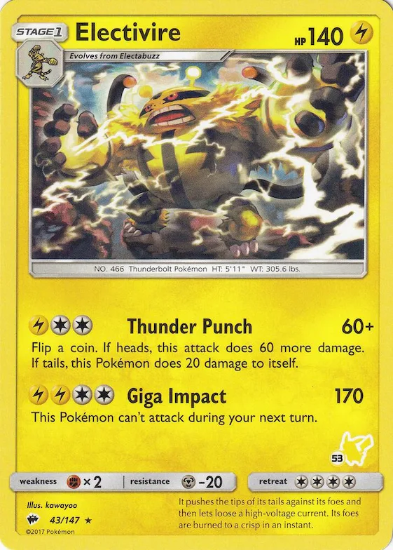 Electivire (#53 Pikachu Stamped) #43 – Battle Academy