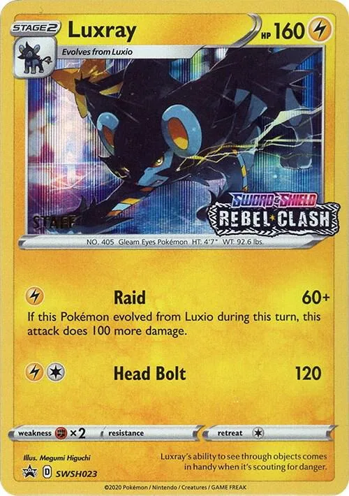 Luxray - SWSH023 (Prerelease) [Staff] #swsh23 – Sword & Shield Promo Cards