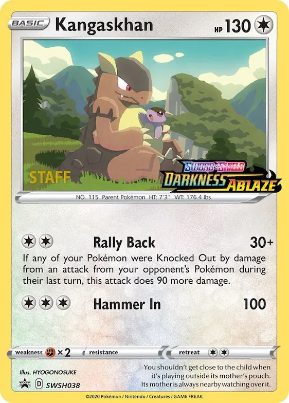 Kangaskhan - SWSH038 (Prerelease) [Staff] #swsh38 – Sword & Shield Promo Cards