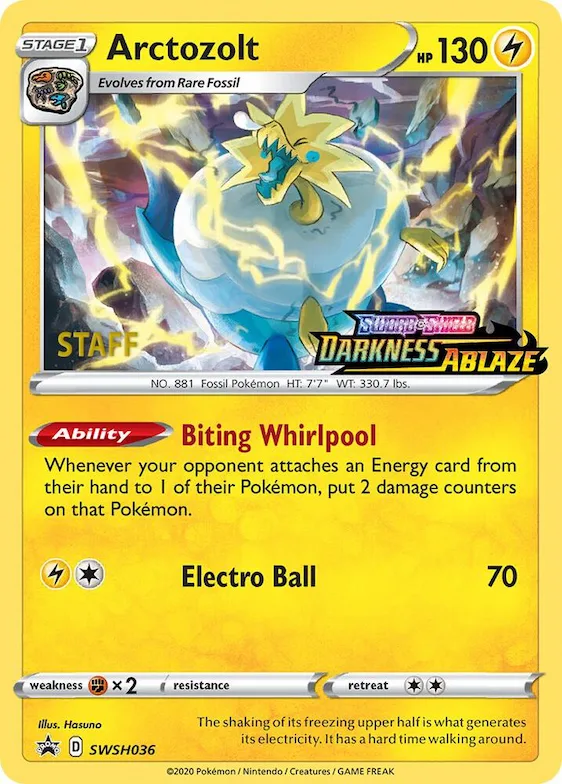 Arctozolt - SWSH036 (Prerelease) [Staff] #swsh36 – Sword & Shield Promo Cards