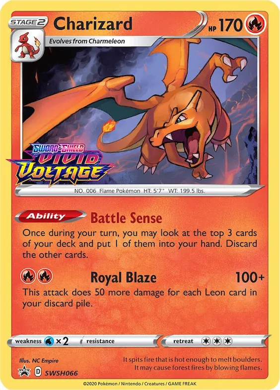 Charizard - SWSH066 (Prerelease) #swsh66 – Sword & Shield Promo Cards