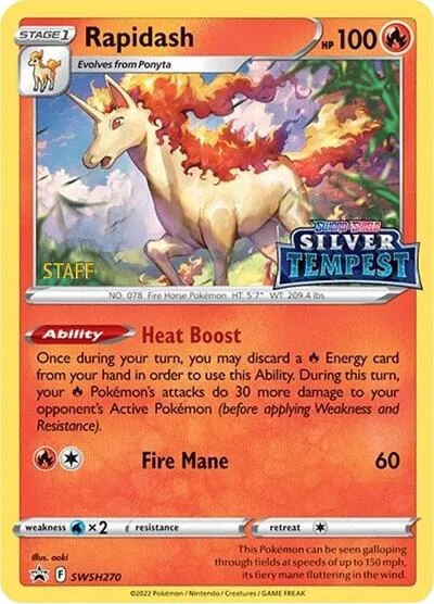 Rapidash - SWSH270 (Prerelease) [STAFF] #swsh270 – Sword & Shield Promo Cards