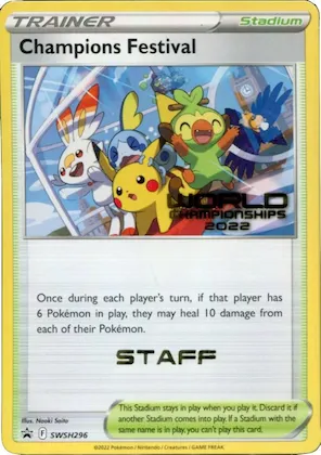 Champions Festival - SWSH296 (World Championships 2022) [Staff] #swsh296 – Sword & Shield Promo Cards