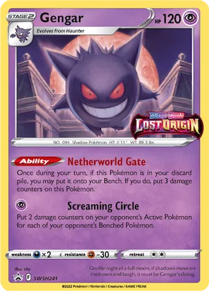 Gengar - SWSH241 (Prerelease) (Staff) swsh241 – SCSC Promokarten