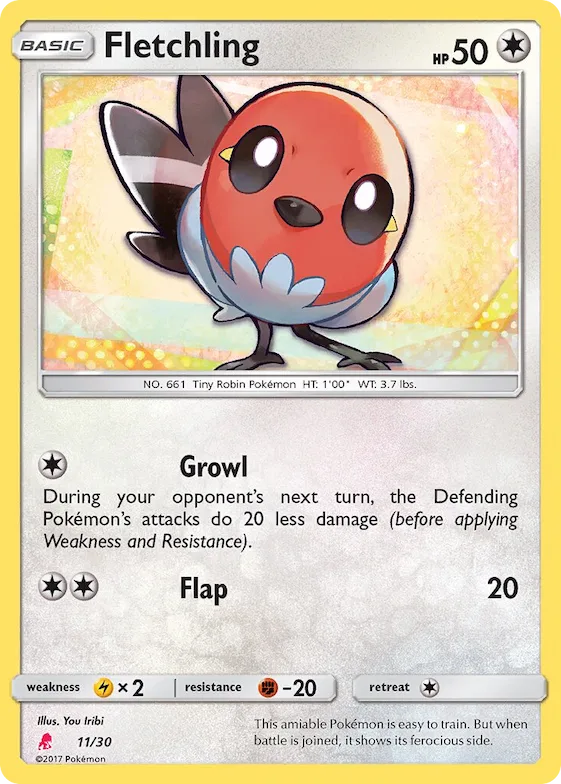 Fletchling #11 – SM Trainer Kit: Lycanroc & Alolan Raichu