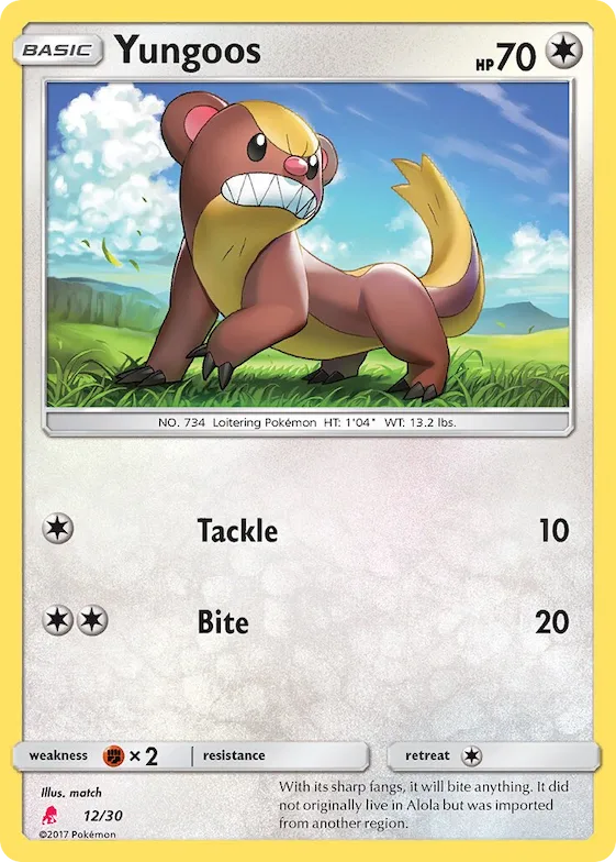 Yungoos #12 – SM Trainer Kit: Lycanroc & Alolan Raichu