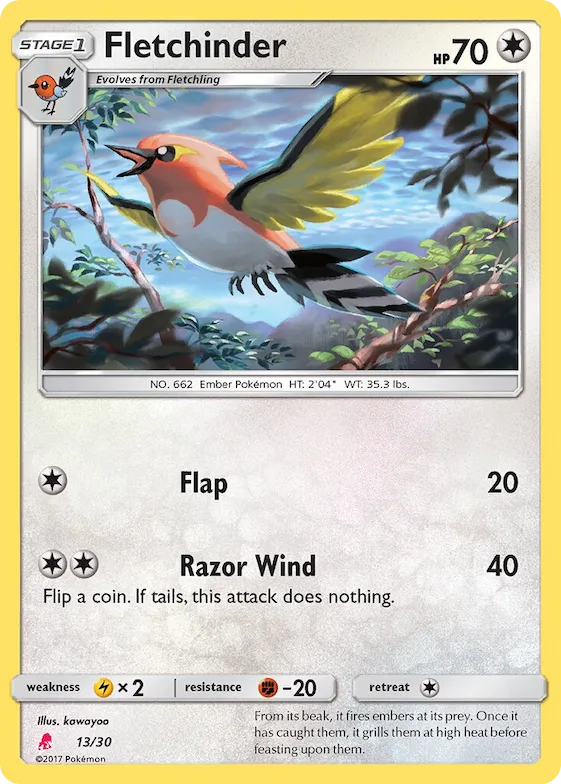 Fletchinder #13 – SM Trainer Kit: Lycanroc & Alolan Raichu