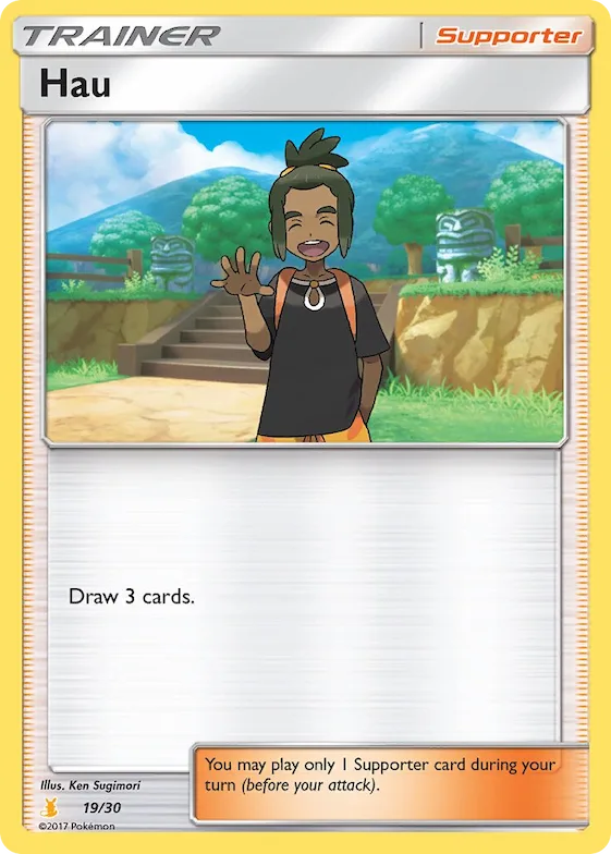 Hau (#19) (Alolan Raichu Half-Deck) #19 – SM Trainer Kit: Lycanroc & Alolan Raichu