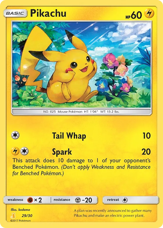 Pikachu (#29) #29 – SM Trainer Kit: Lycanroc & Alolan Raichu