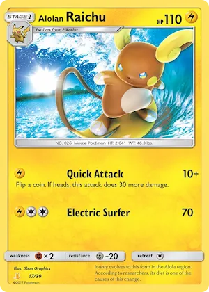 Alolan Raichu (#17 Non-Holo) #17 – SM Trainer Kit: Lycanroc & Alolan Raichu