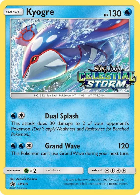 Kyogre - SM129 (Prerelease) #sm129 – SM Promos