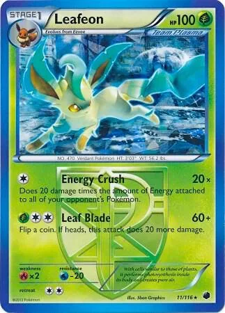 Leafeon (BW Plasma Freeze) #11 – XY Trainer Kit: Sylveon & Noivern