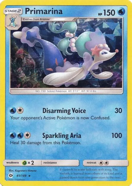 Primarina (Cracked Ice Holo) #41 – XY Trainer Kit: Sylveon & Noivern