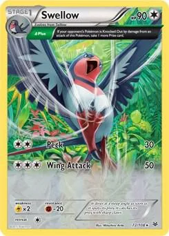 Swellow (XY Roaring Skies) #72 – XY Trainer Kit: Sylveon & Noivern