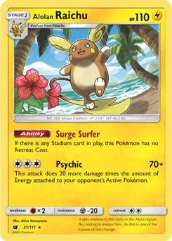 Alolan Raichu (SM Crimson Invasion) #31 – XY Trainer Kit: Sylveon & Noivern