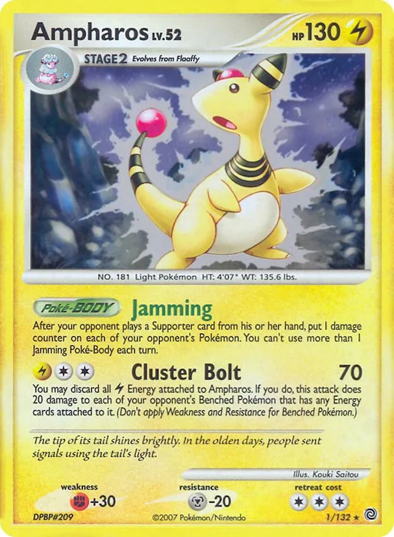 Ampharos (DP Secret Wonders) #1 – XY Trainer Kit: Sylveon & Noivern
