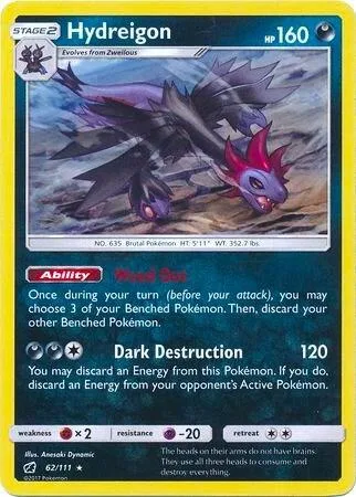 Hydreigon (Cracked Ice Holo) #62 – XY Trainer Kit: Sylveon & Noivern