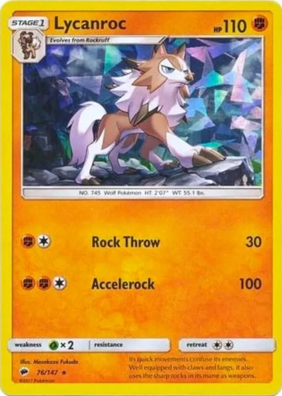 Lycanroc (Cracked Ice Holo) #76 – XY Trainer Kit: Sylveon & Noivern