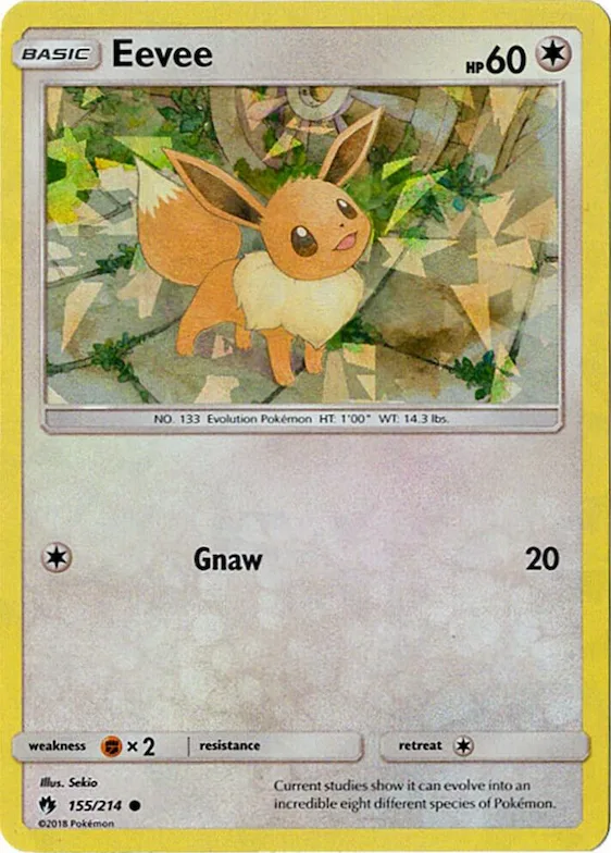 Eevee (Let's Play, Eevee!) (Cracked Ice Holo) #155 – XY Trainer Kit: Sylveon & Noivern