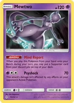 Mewtwo (SM Unbroken Bonds) (Cracked Ice Holo) #75 – XY Trainer Kit: Sylveon & Noivern