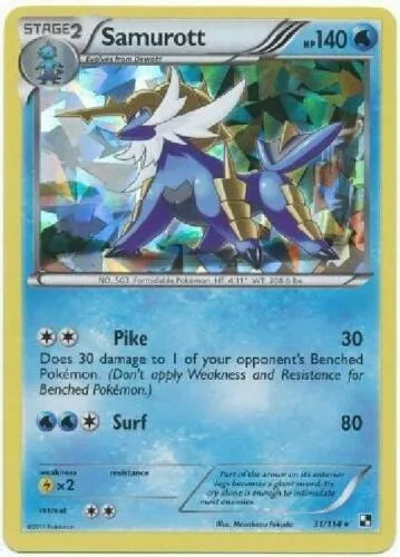 Samurott (Cracked Ice Holo) #31 – XY Trainer Kit: Sylveon & Noivern