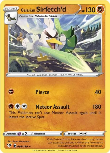 Galarian Sirfetch'd (Cracked Ice holo) #98 – XY Trainer Kit: Sylveon & Noivern