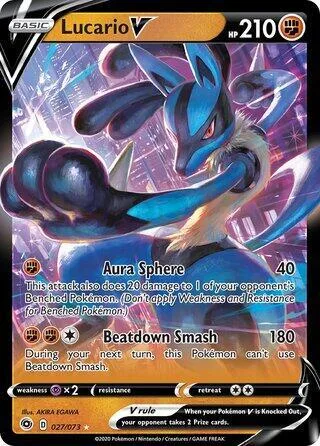 Lucario V (Non-Holo) #27 – XY Trainer Kit: Sylveon & Noivern