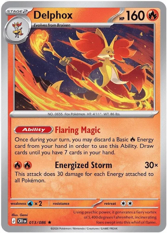 Delphox (Non-Holo) #13 – XY Trainer Kit: Sylveon & Noivern