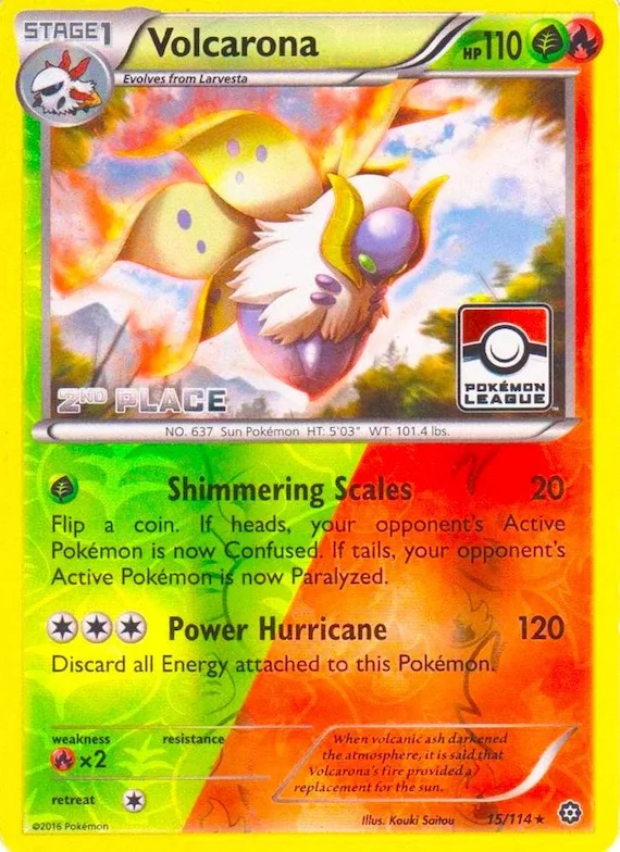 Volcarona - 15/114 (Pokemon League) [2nd Place] #15 – XY Trainer Kit: Sylveon & Noivern