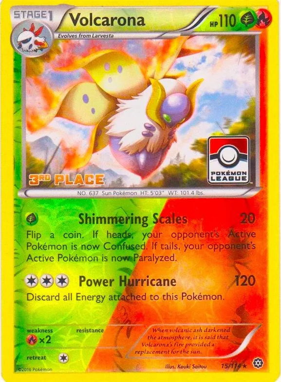 Volcarona - 15/114 (Pokemon League) [3rd Place] #15 – XY Trainer Kit: Sylveon & Noivern
