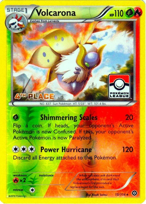 Volcarona - 15/114 (Pokemon League) [4th Place] #15 – XY Trainer Kit: Sylveon & Noivern