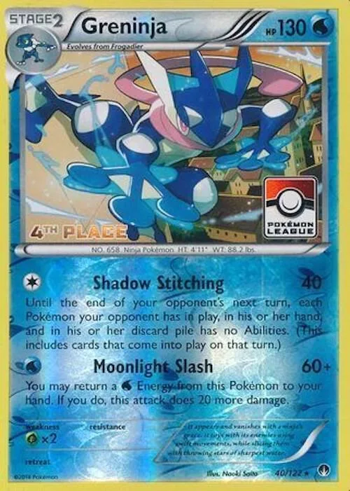 Greninja - 40/122 (Pokemon League) [4th Place] #40 – XY Trainer Kit: Sylveon & Noivern