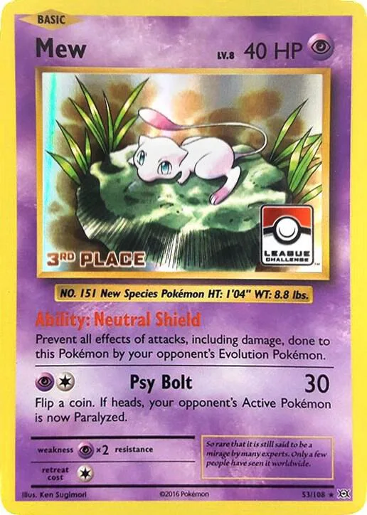 Mew - 53/108 (League Challenge) [3rd Place] #53 – XY Trainer Kit: Sylveon & Noivern
