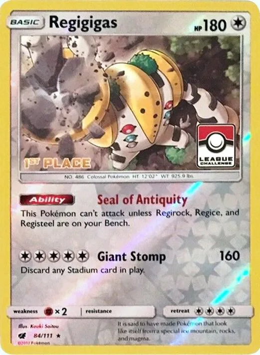 Regigigas - 84/111 (League Challenge) [1st Place] #84 – XY Trainer Kit: Sylveon & Noivern