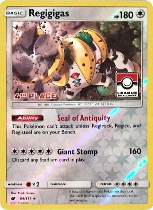 Regigigas - 84/111 (League Challenge) [4th Place] #84 – XY Trainer Kit: Sylveon & Noivern